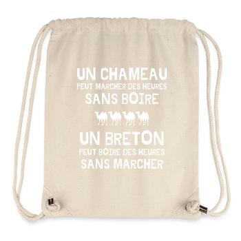 bretagne, bretagne humour, breton - Sac à cordon recyclé Stanley/Stella - blanc naturel - Devant