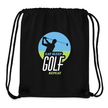 Essen, Schlafen, Golfen, Wiederholen - Stanley/Stella recycelter Gym Bag - Schwarz - Vorne