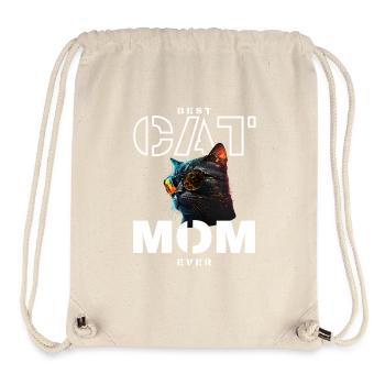 Best Neon Cat Mom - Stanley/Stella Recycled Gym Bag - natural - Front