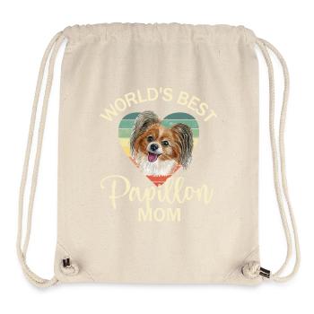 Hund Papillon Zwergspaniel - Stanley/Stella recycelter Gym Bag - Naturweiß - Vorne