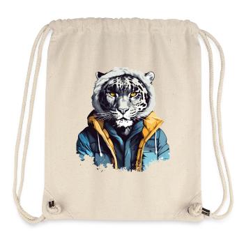 Streetstyle Schneeleopard | Leoparden-Liebhaber - Stanley/Stella recycelter Gym Bag - Naturweiß - Vorne