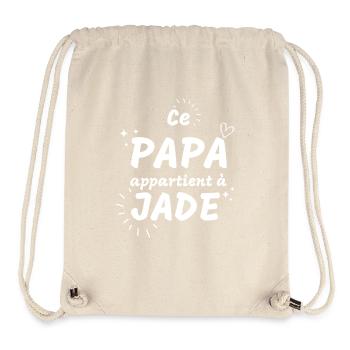 Papa Jade: lien père fille - Sac à cordon recyclé Stanley/Stella - blanc naturel - Devant