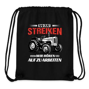 Bauernstreik Protest Landwirte Wir Bauern streiken - Stanley/Stella recycelter Gym Bag - Schwarz - Vorne