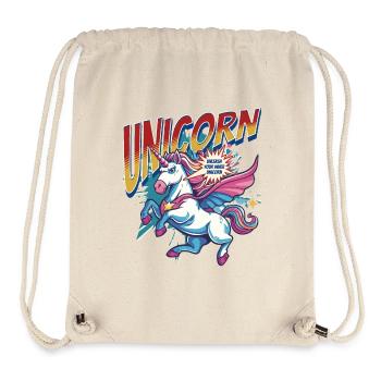 Licorne super-héros superpouvoirs bande dessinée surnaturelle - Sac à cordon recyclé Stanley/Stella - blanc naturel - Devant