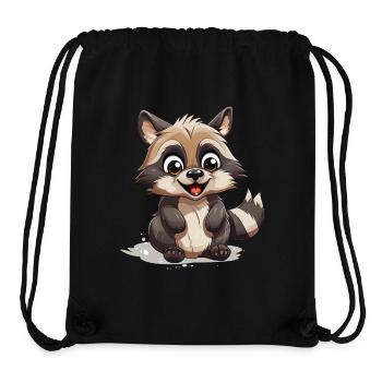 Waschbär Logo Niedlicher Waschbär - Stanley/Stella recycelter Gym Bag - Schwarz - Vorne