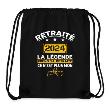 retraité 2024,cadeau de retraite - Sac à cordon recyclé Stanley/Stella - noir - Devant