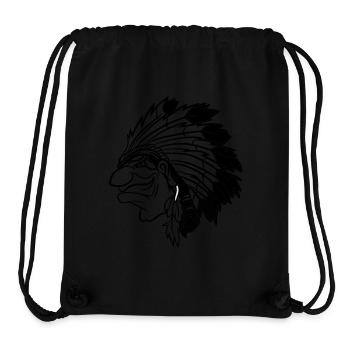 Indianerhäuptling grinst listig Cartoon einfarbig - Stanley/Stella recycelter Gym Bag - Schwarz - Vorne