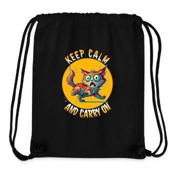Keep Calm and Carry On - Erschreckte Katze & Weish - Stanley/Stella Recycled Gym Bag - black - Front