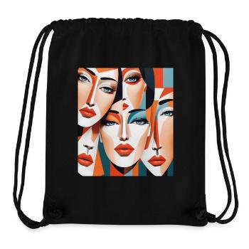 Abstract portraits of women - Stanley/Stella Recycled Gym Bag - black - Front