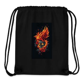 Phoenix Skull in Flames and Roses - Stanley/Stella Recycled Gym Bag - black - Front