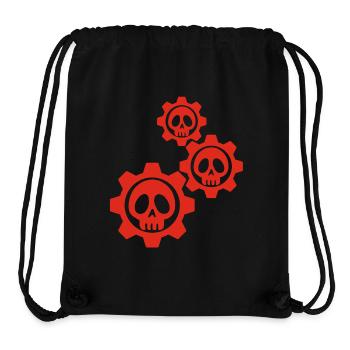 Engrenages et crânes rouges - Sac à cordon recyclé Stanley/Stella - noir - Devant