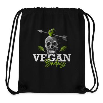 Vegan Badass - Veganer Schädel - Veggie Gangster - Stanley/Stella recycelter Gym Bag - Schwarz - Vorne