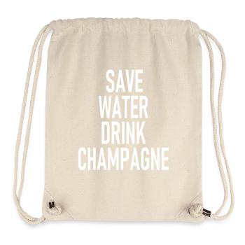 Économiser l’eau - Boire du vin mousseux - Sekt - Sac à cordon recyclé Stanley/Stella - blanc naturel - Devant