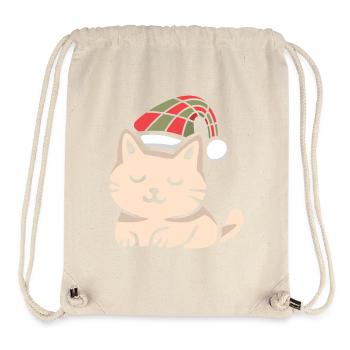Scottish Christmas cat in winter look - Stanley/Stella Recycled Gym Bag - natural - Front