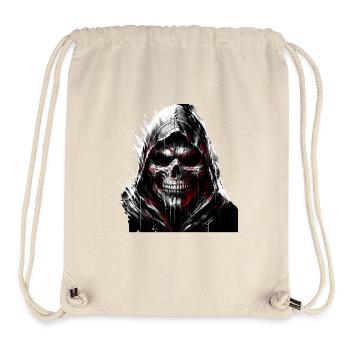 Dunkler Totenkopf mit Kapuze Gothic Art - Stanley/Stella recycelter Gym Bag - Naturweiß - Vorne