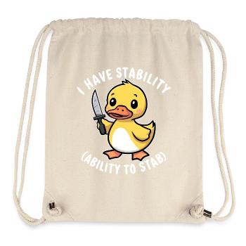 I Have Stability (Ability To Stab) Funny Fun - Stanley/Stella Recycled Gym Bag - natural - Front