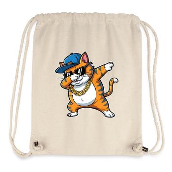 Dabbing Cat Cool Hip Hop Cartoon - Stanley/Stella Recycled Gym Bag - natural - Front