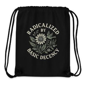 Radicalized By Basic Decency Floral Design - Stanley/Stella Recycled Gym Bag - black - Front