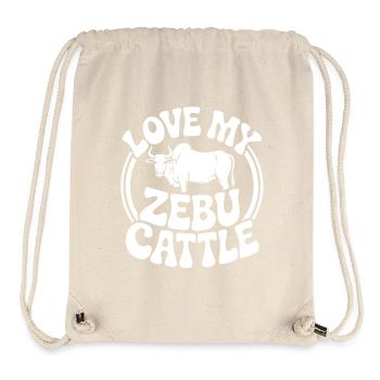 J’adore mon bœuf zébu - Sac à cordon recyclé Stanley/Stella - blanc naturel - Devant