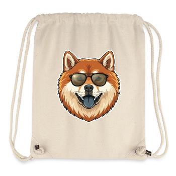 Lustiger Hund - Stanley/Stella recycelter Gym Bag - Naturweiß - Vorne