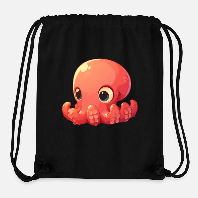 Mignon bébé calmar - Sac à cordon recyclé Stanley/Stella - noir