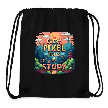 Chaque pixel raconte une histoire - Retro Gaming - Sac à cordon recyclé Stanley/Stella - noir - Devant