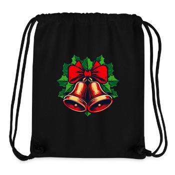 Cloches de Noël avec houx - Sac à cordon recyclé Stanley/Stella - noir - Devant