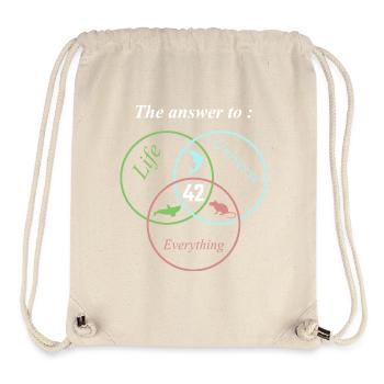 Les 42 réponses à la vie, à l’univers, à tout, à la science - Sac à cordon recyclé Stanley/Stella - blanc naturel - Devant