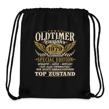 Oldtimer Baujahr 1979 Jahrgang Geburtstag Geschenk - Stanley/Stella recycelter Gym Bag - Schwarz - Vorne