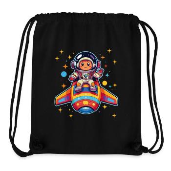 Little astronaut in colorful spaceship in space - Stanley/Stella Recycled Gym Bag - black - Front