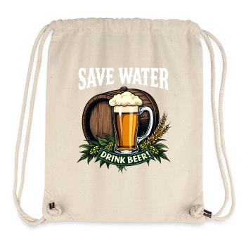 SAVE WATER DRINK BEER - Stanley/Stella recycelter Gym Bag - Naturweiß - Vorne