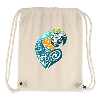 Blue and gold macaw tribal tattoo - Stanley/Stella Recycled Gym Bag - natural - Front