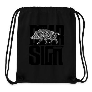 sanglier signe - Sac à cordon recyclé Stanley/Stella - noir - Devant