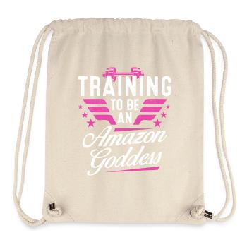 TRAINING TO BE AN AMAZON GODDESS Fitness Gym Frau - Stanley/Stella recycelter Gym Bag - Naturweiß - Vorne