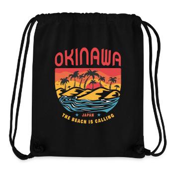 Design de plage d'Okinawa au Japon - Sac à cordon recyclé Stanley/Stella - noir - Devant