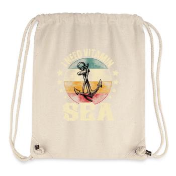Voilier Bateau à moteur Sailor Ship Captain Anchor - Sac à cordon recyclé Stanley/Stella - blanc naturel - Devant
