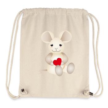 sugar-sweet mouse with a heart for Valentine's Day - Stanley/Stella Recycled Gym Bag - natural - Front