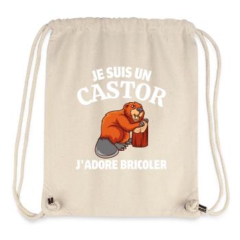 bricoler, bricolage, bricoleur - Sac à cordon recyclé Stanley/Stella - blanc naturel - Devant