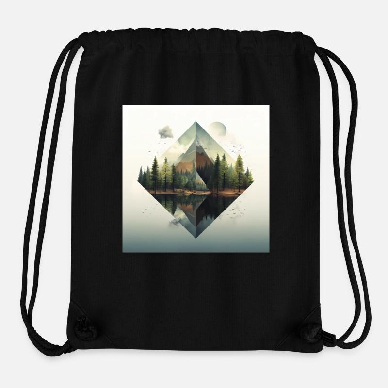 Montagne - Sac à cordon recyclé Stanley/Stella - noir