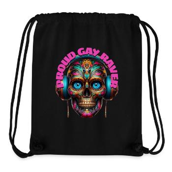 PROUD GAY RAVER - Cool Skull with Headphones! - Stanley/Stella Recycled Gym Bag - black - Front