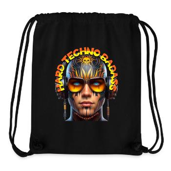 HARD TECHNO BADASS - Crazy Human with Headphones! - Stanley/Stella Recycled Gym Bag - black - Front