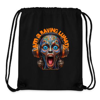 I AM A RAVING LUNATIC - Cool Creature & Headphones - Stanley/Stella Recycled Gym Bag - black - Front