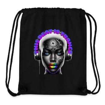 THIS BEAT IS TRANCE - Cool Woman with Headphones! - Stanley/Stella Recycled Gym Bag - black - Front