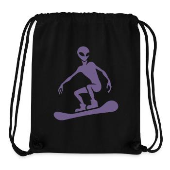 Minimalistisches Design: Alien Snowboarder - Stanley/Stella recycelter Gym Bag - Schwarz - Vorne