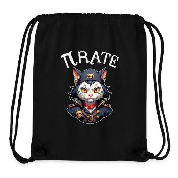 Pi day Pirate Cat - Stanley/Stella Recycled Gym Bag - black - Front