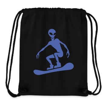 Minimalistisches Design: Alien Snowboarder - Stanley/Stella recycelter Gym Bag - Schwarz - Vorne