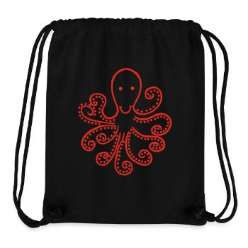 Seltsamer roter Oktopus - Stanley/Stella recycelter Gym Bag - Schwarz - Vorne