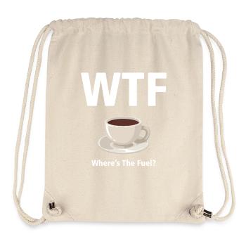 T-shirt WTF - Où est le carburant ? (Café) - Sac à cordon recyclé Stanley/Stella - blanc naturel - Devant