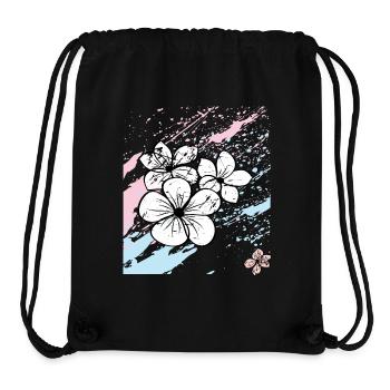 Blüten, Fleurs - Sac à cordon recyclé Stanley/Stella - noir - Devant