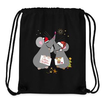 Weihnachten Merry Christmas Mäuse - Stanley/Stella recycelter Gym Bag - Schwarz - Vorne